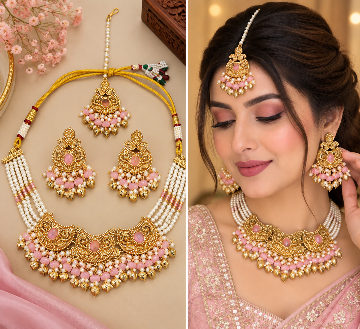 pearl Jadau choker set