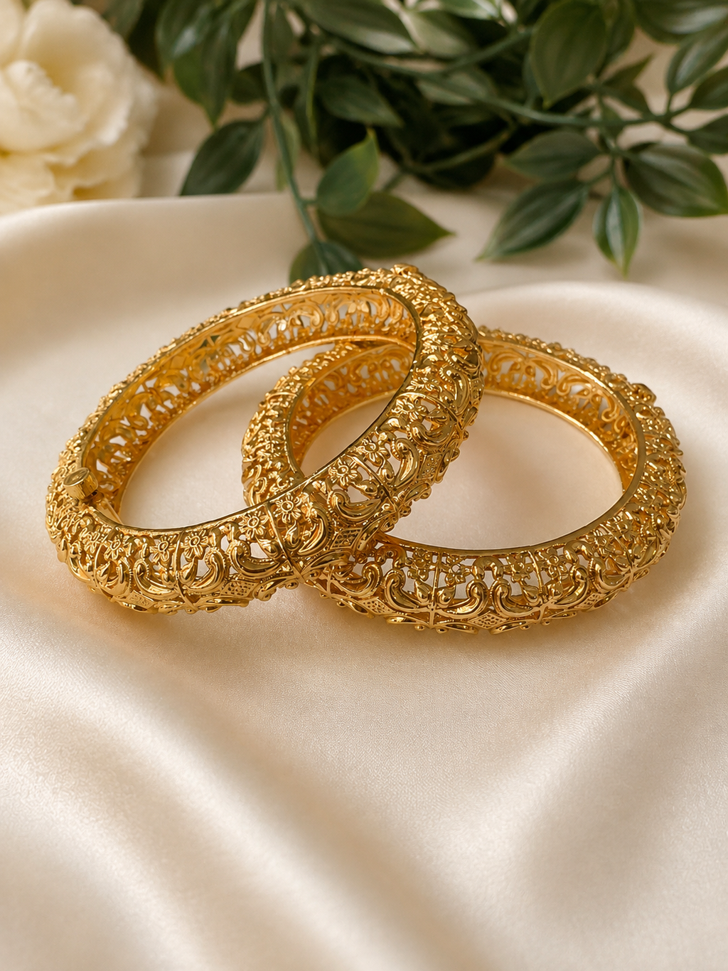Traditional Gold Plated Designer Bangles with Multicolour Stones