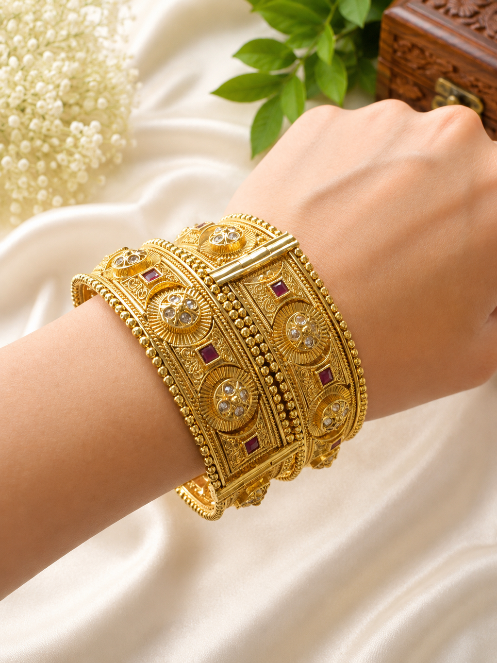 Traditional Gold Plated Designer Bangle Set