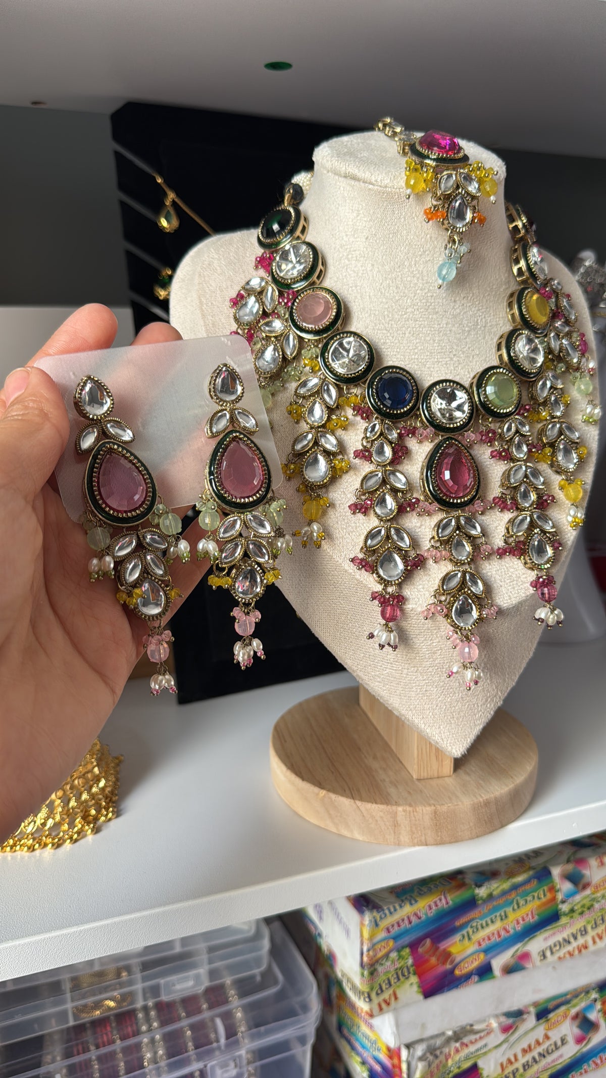 Royal Kundan Meenakari Necklace Set with Earrings & Maang Tikka