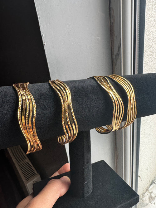 Elegant Gold-Tone Multi-Layer Bangles | Traditional Indian Jewellery