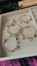 Gold Plated Evil Eye Charm Bracelet