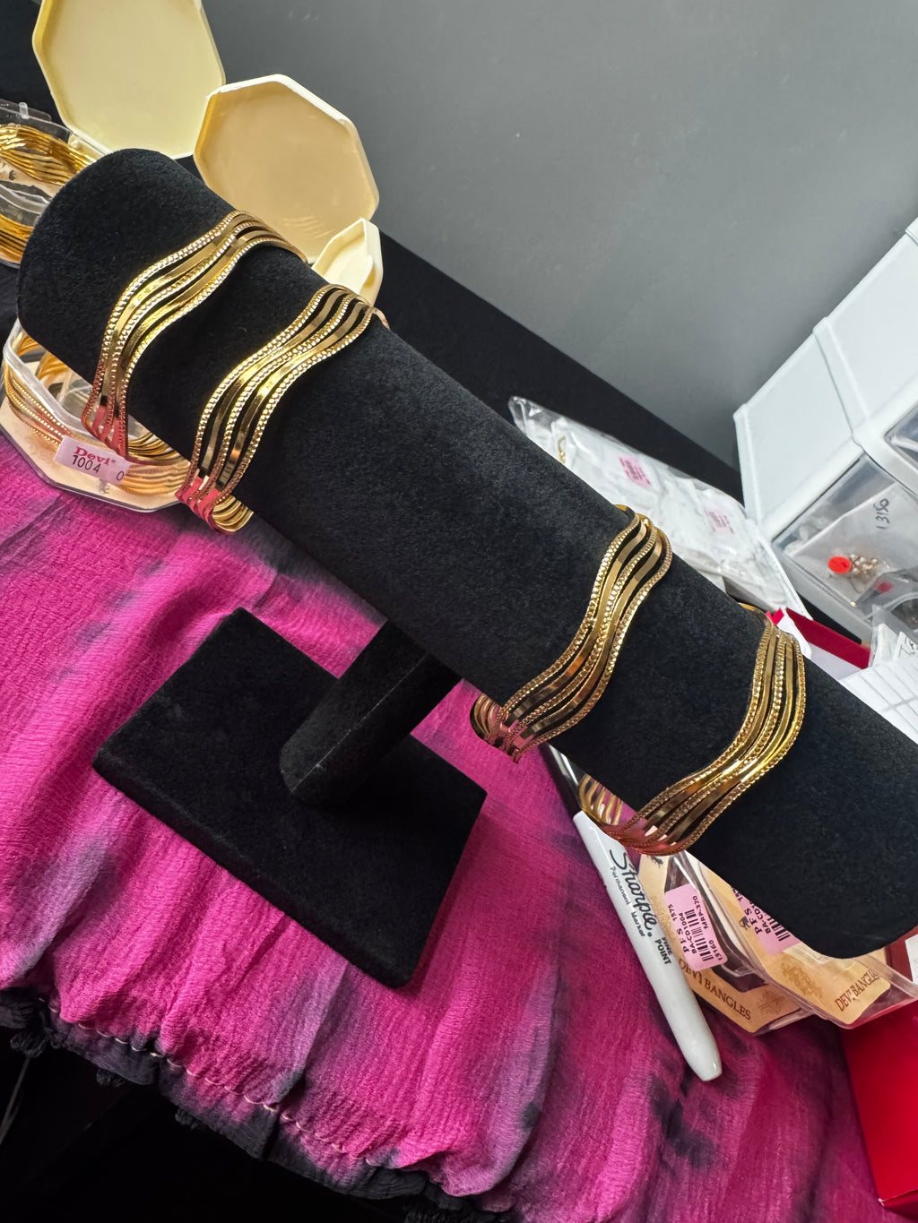 Elegant Gold-Tone Multi-Layer Bangles | Traditional Indian Jewellery