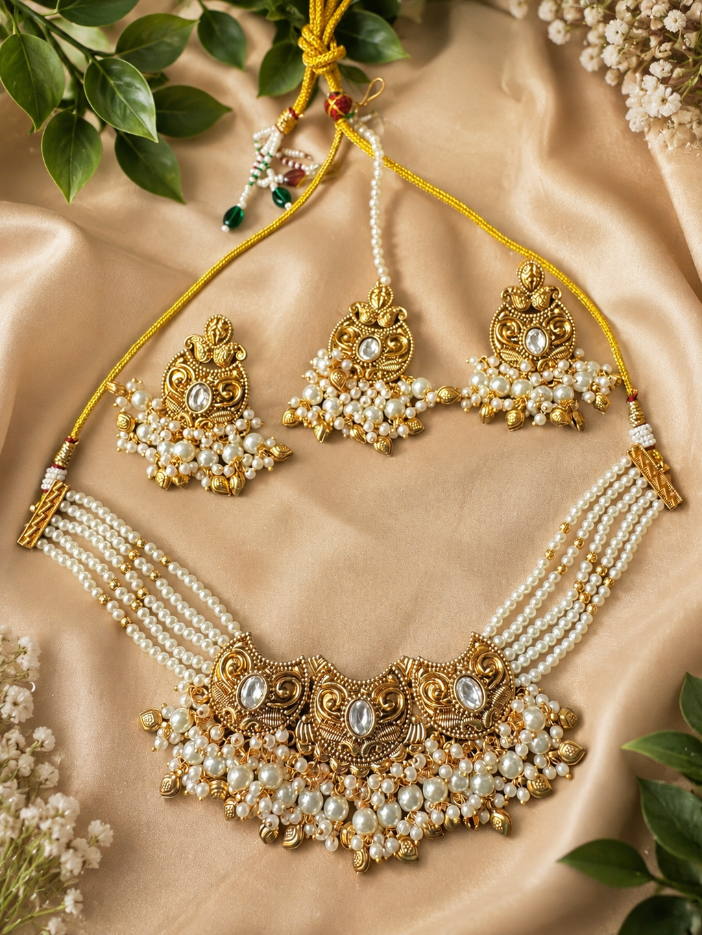 pearl Jadau choker set