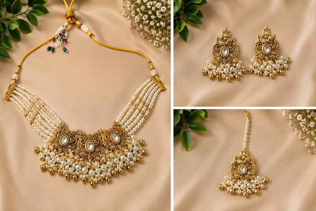 pearl Jadau choker set