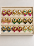 Kundan Beaded Statement Earrings – Multicolour