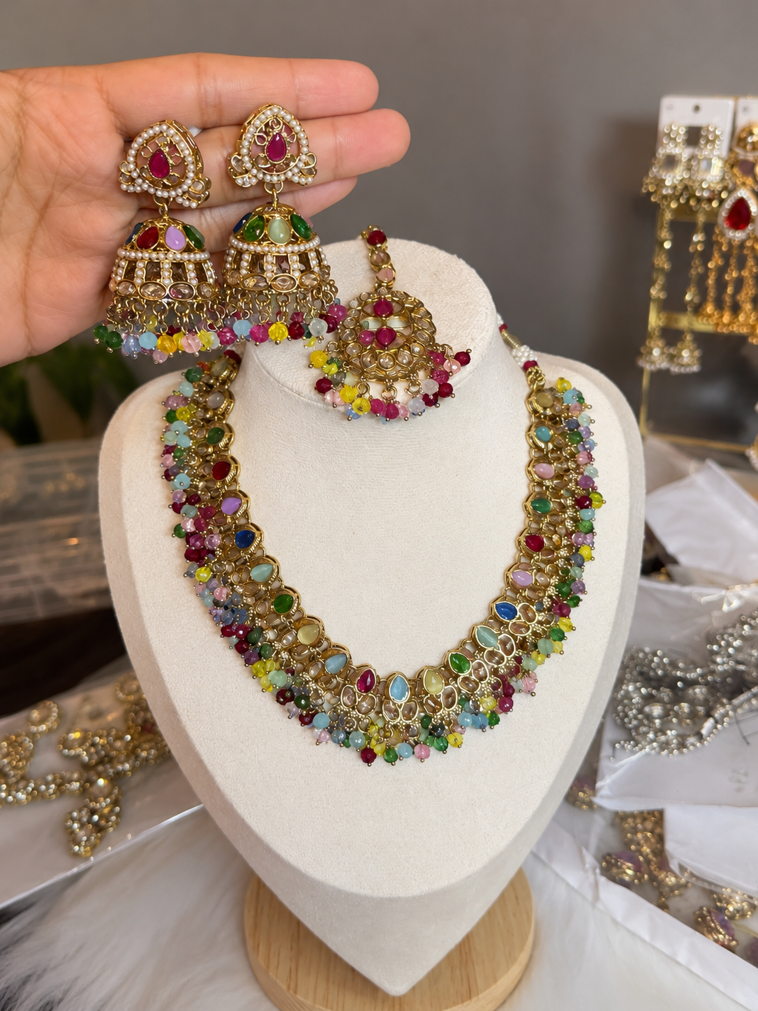 Multicolor Kundan style set