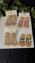 Elegant Kundan - Style Drop Earrings