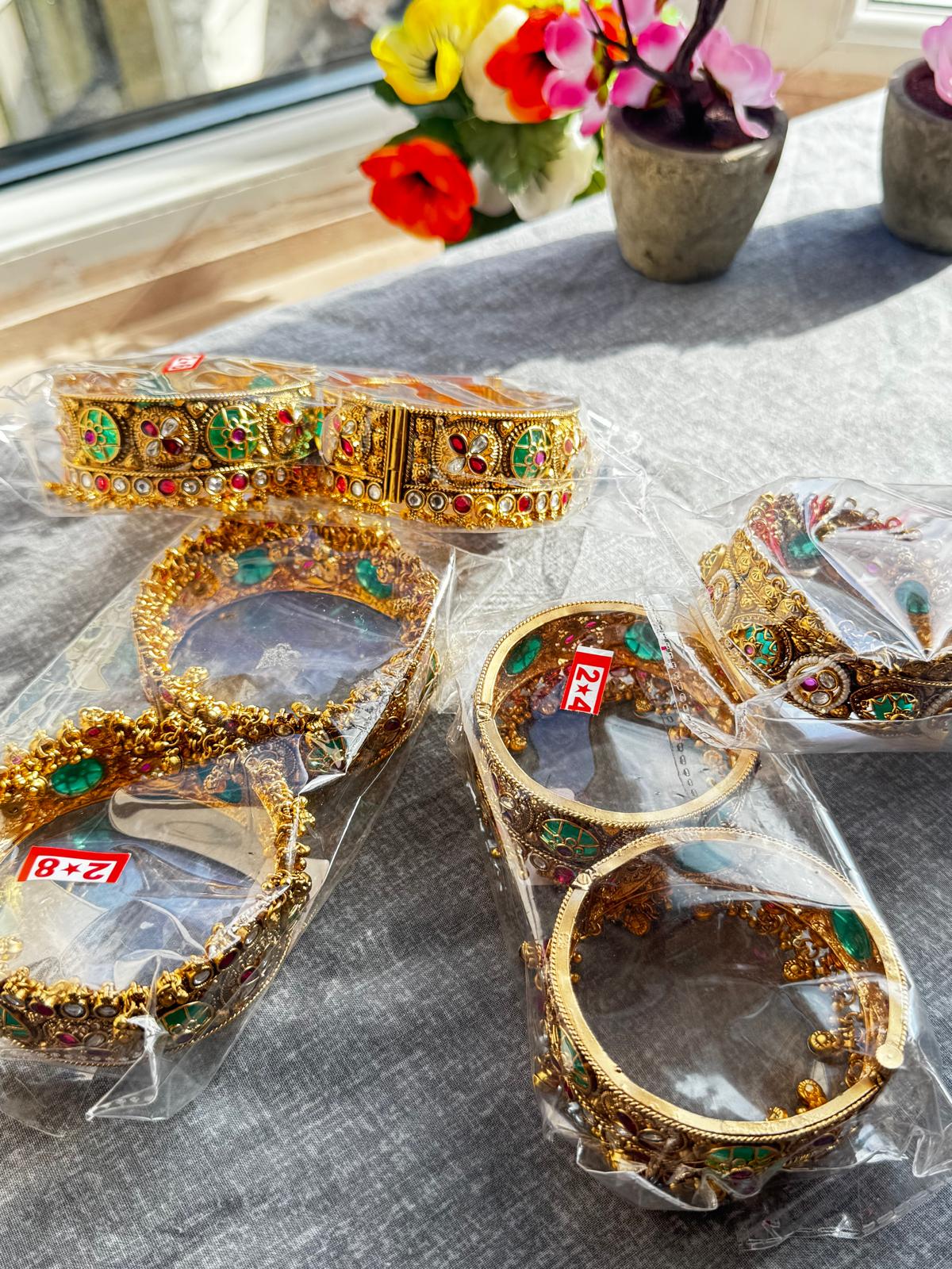 Kashmiri kadda - Traditional gold finish  Bangles