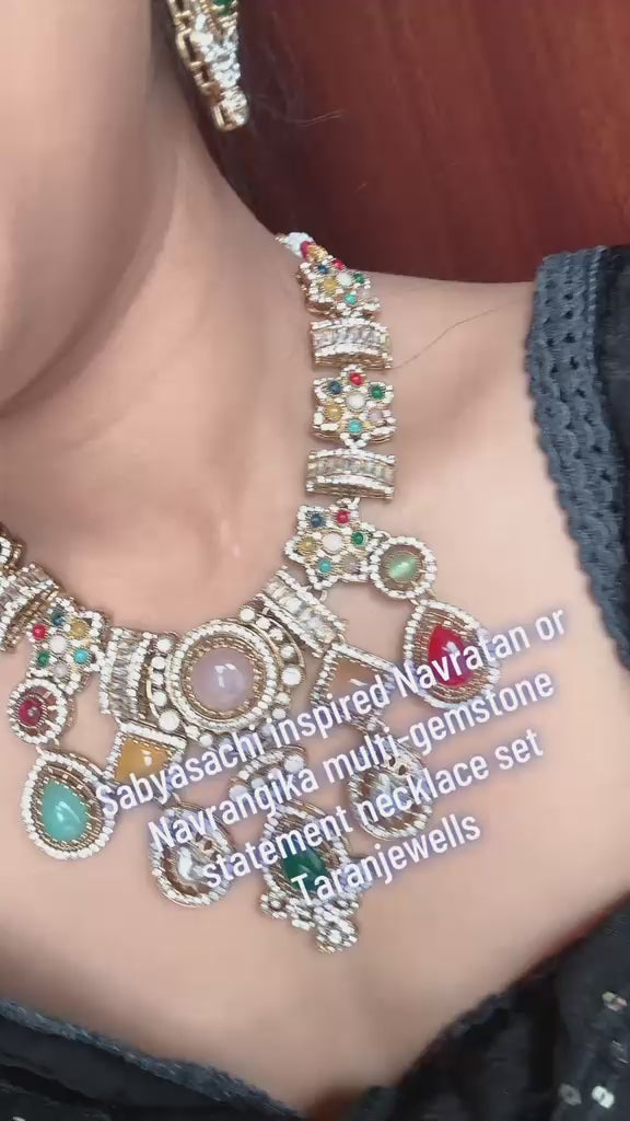 Traditional Multicolour Necklace & Earrings Set