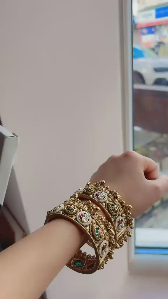 Kashmiri kadda - Traditional gold finish  Bangles