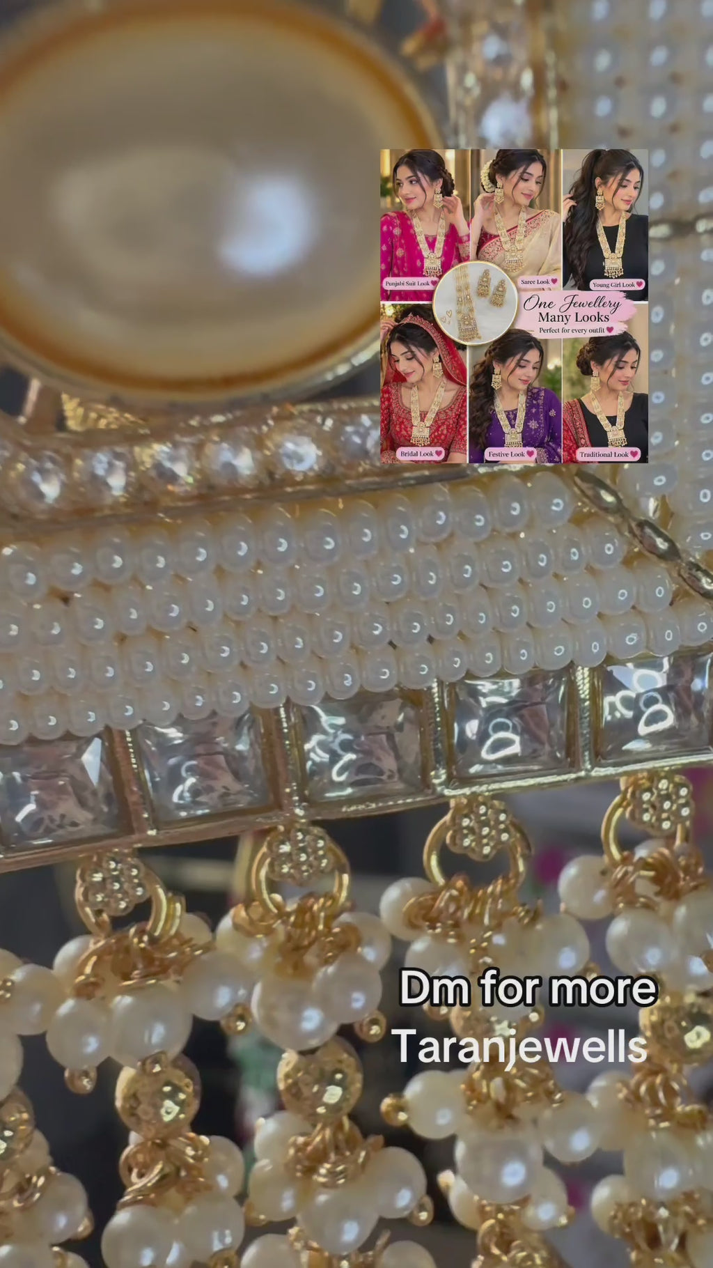 Elegant Pearl Rani Haar Necklace Set with Matching Earrings